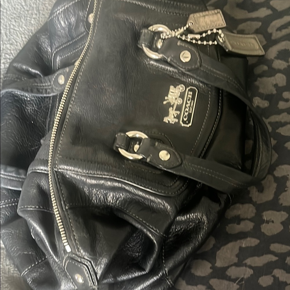 Coach Black Leather Hobo Bag